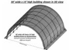 30'Wx35'Lx15'H quonset shelter